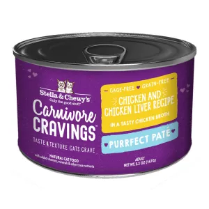 3 FOR $14.40 (Exp 8Nov24): Stella & Chewy's Carnivore Cravings Purrfect Pate Chicken & Chicken Liver in Broth Grain-Free Canned Cat Food 5.2oz