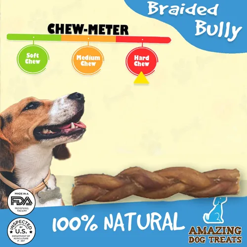 6" Braided Bully Sticks - Bully Sticks For Dogs