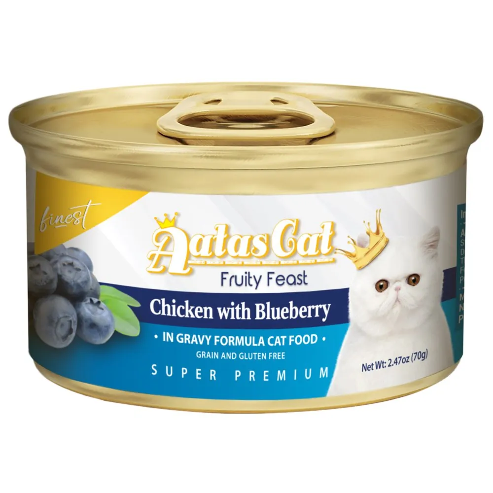 Aatas Cat Finest Fruity Feast Chicken With Blueberry Canned Cat Food 70g