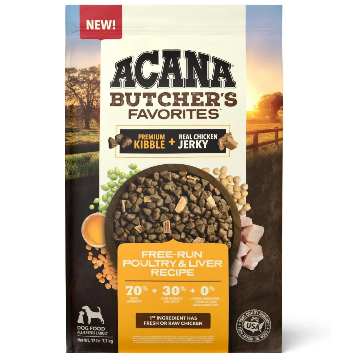 Acana Butcher's Favorites Free-Run Poultry & Liver Dry Dog Food 17lb