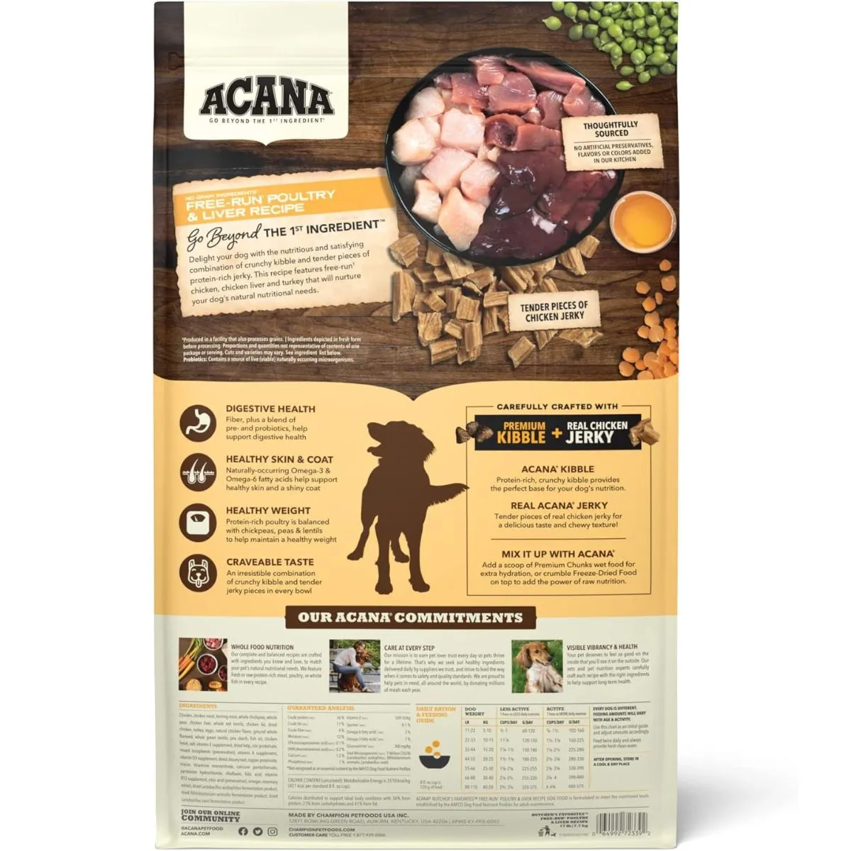 Acana Butcher's Favorites Free-Run Poultry & Liver Dry Dog Food 17lb