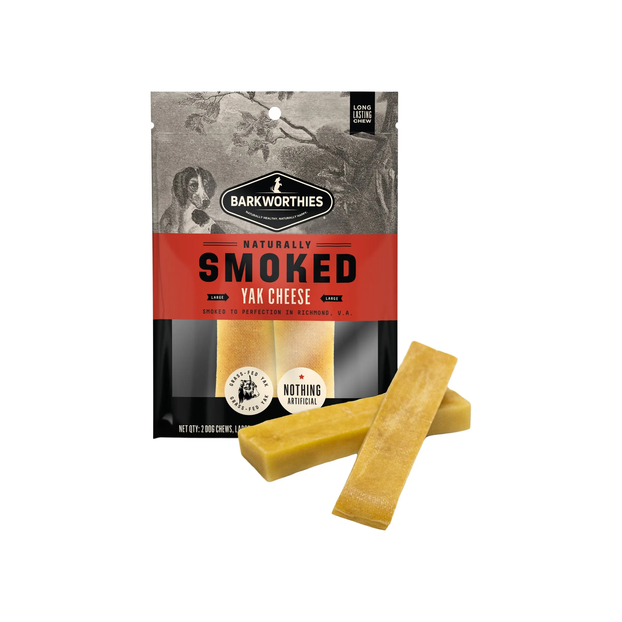 Barkworthies Naturally Smoked Yak Cheese Dog Chews