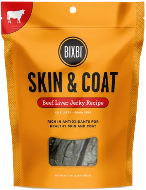 Bixbi Skin & Coat Beef Liver Jerky Dog Treats