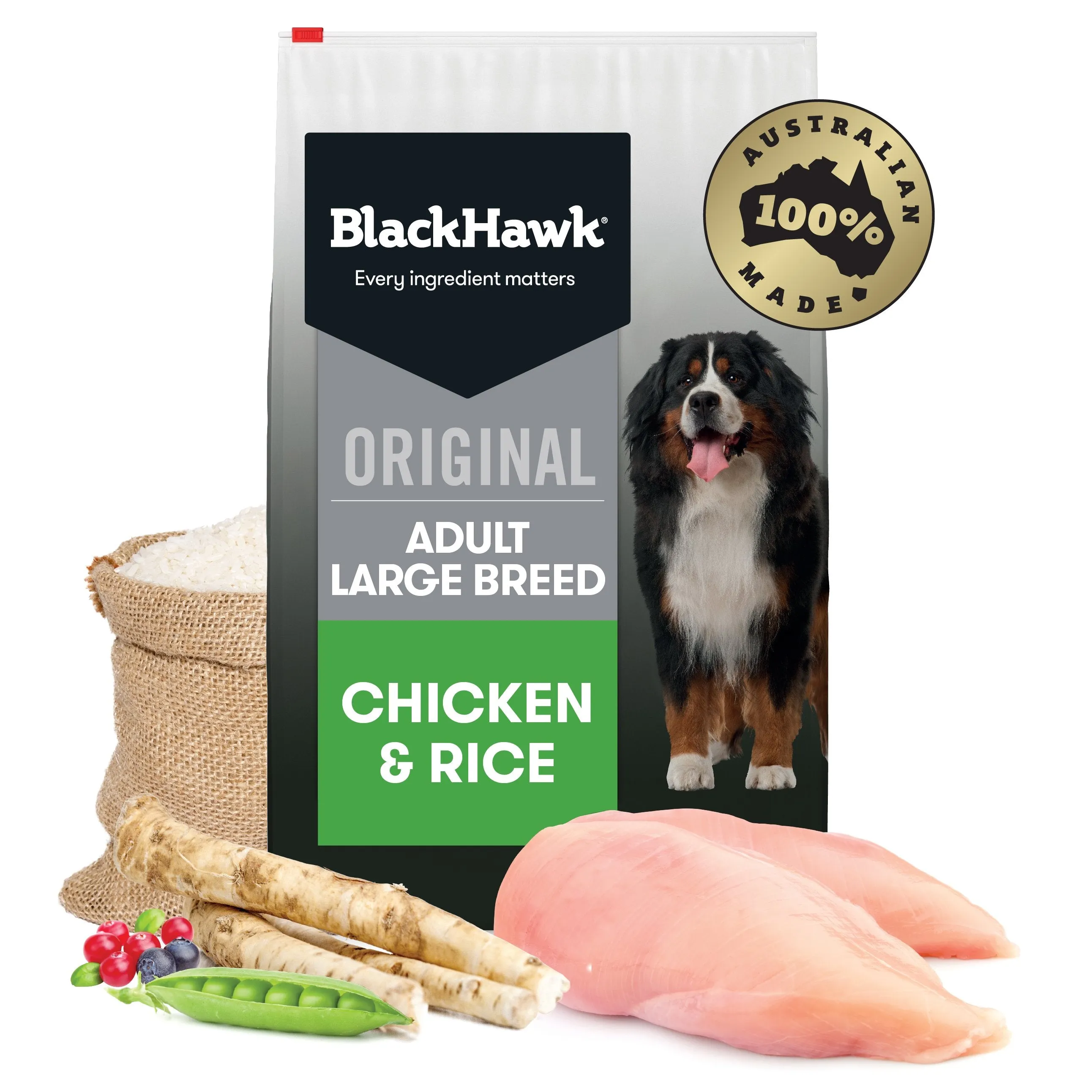 Black Hawk Chicken and Rice Large Breed Dry Dog Food 20kg^^^