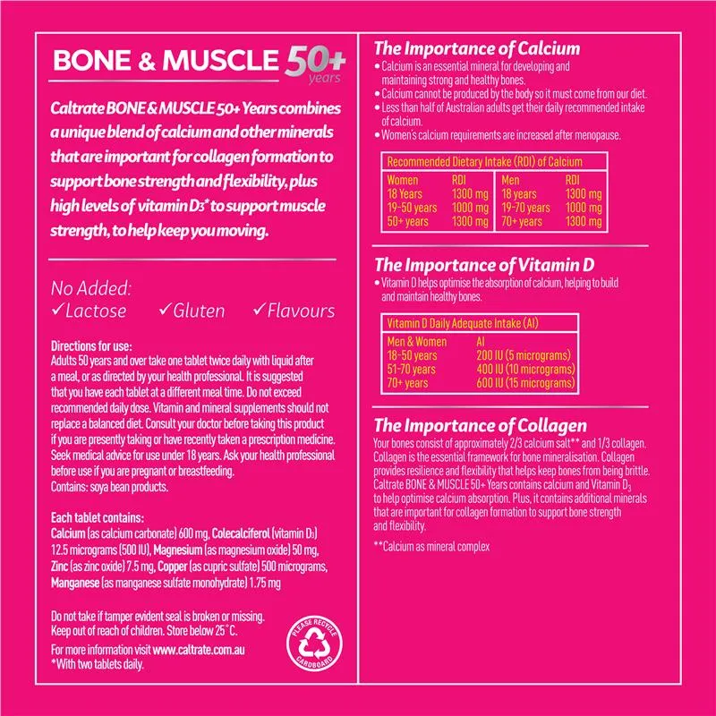 Caltrate Bone & Muscle 50  Tabs 60