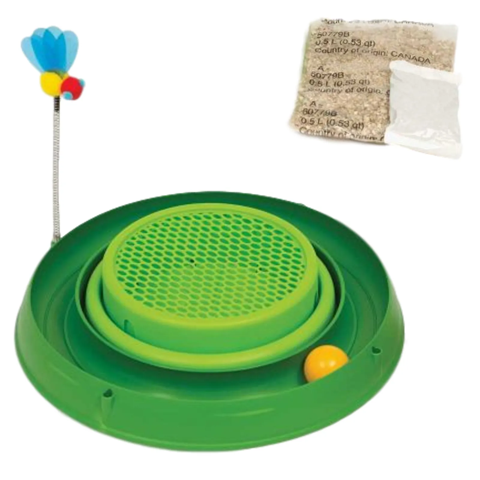 Catit Circuit Ball Toy with Grass Planter 3 in 1