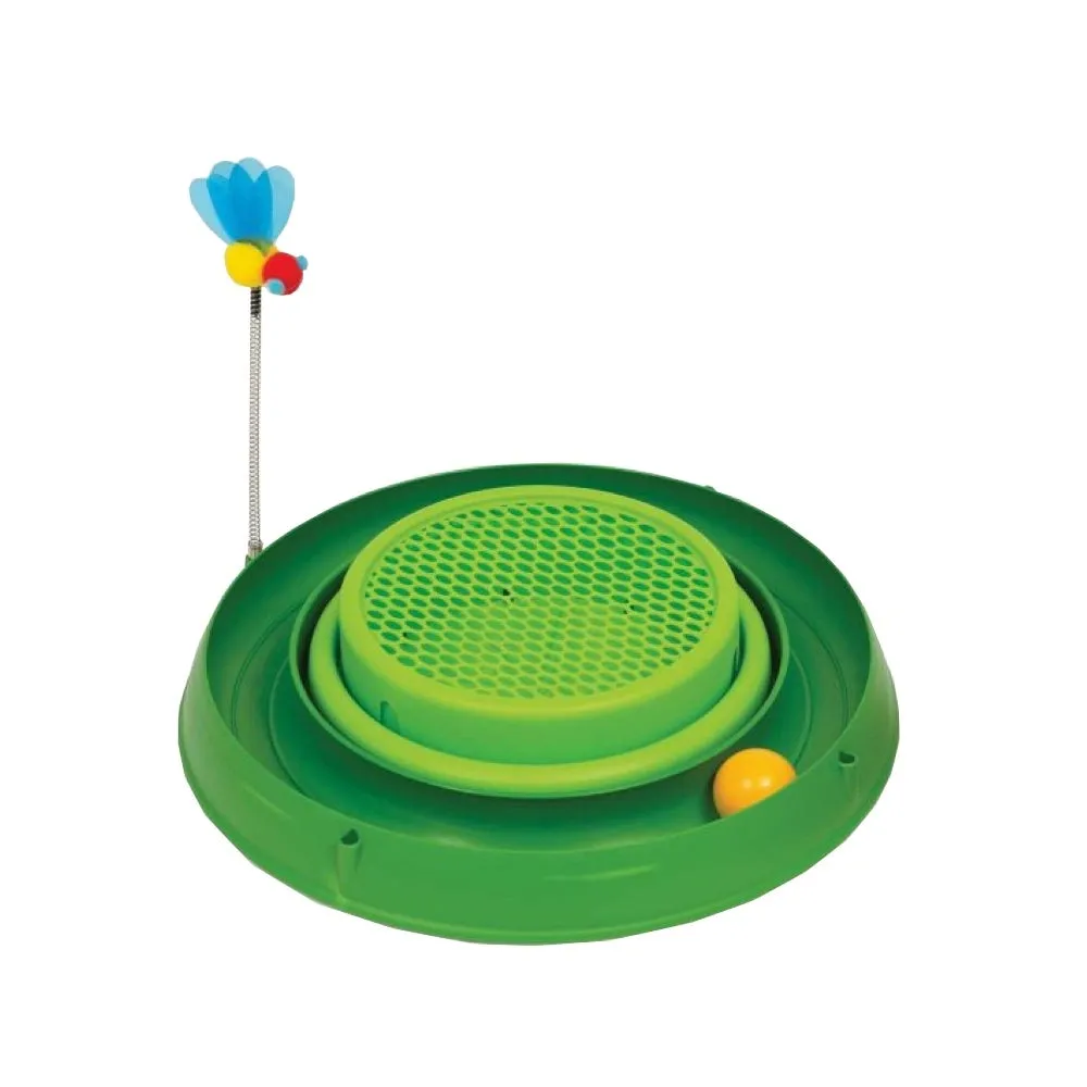 Catit Play 3-in-1 Cat Circuit Ball Toy with Grass Planter Cat Toy (Green)