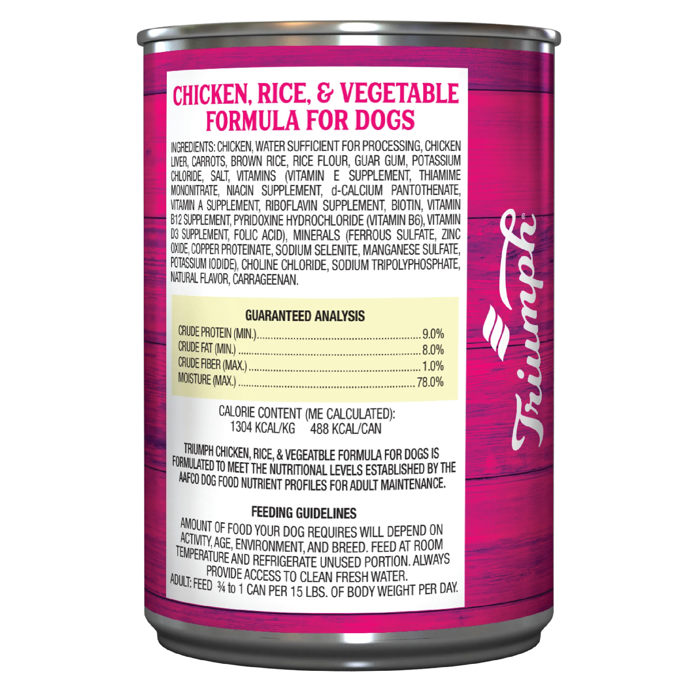 Chicken, Rice and Vegetable Recipe Wet Dog Food | 13.2 oz - 12 pk | Triumph