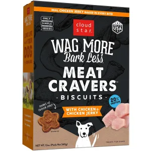 Cloud Star Wag More Bark Less Meat Cravers Chicken & Chicken Jerky Biscuits Dog Treats 12oz