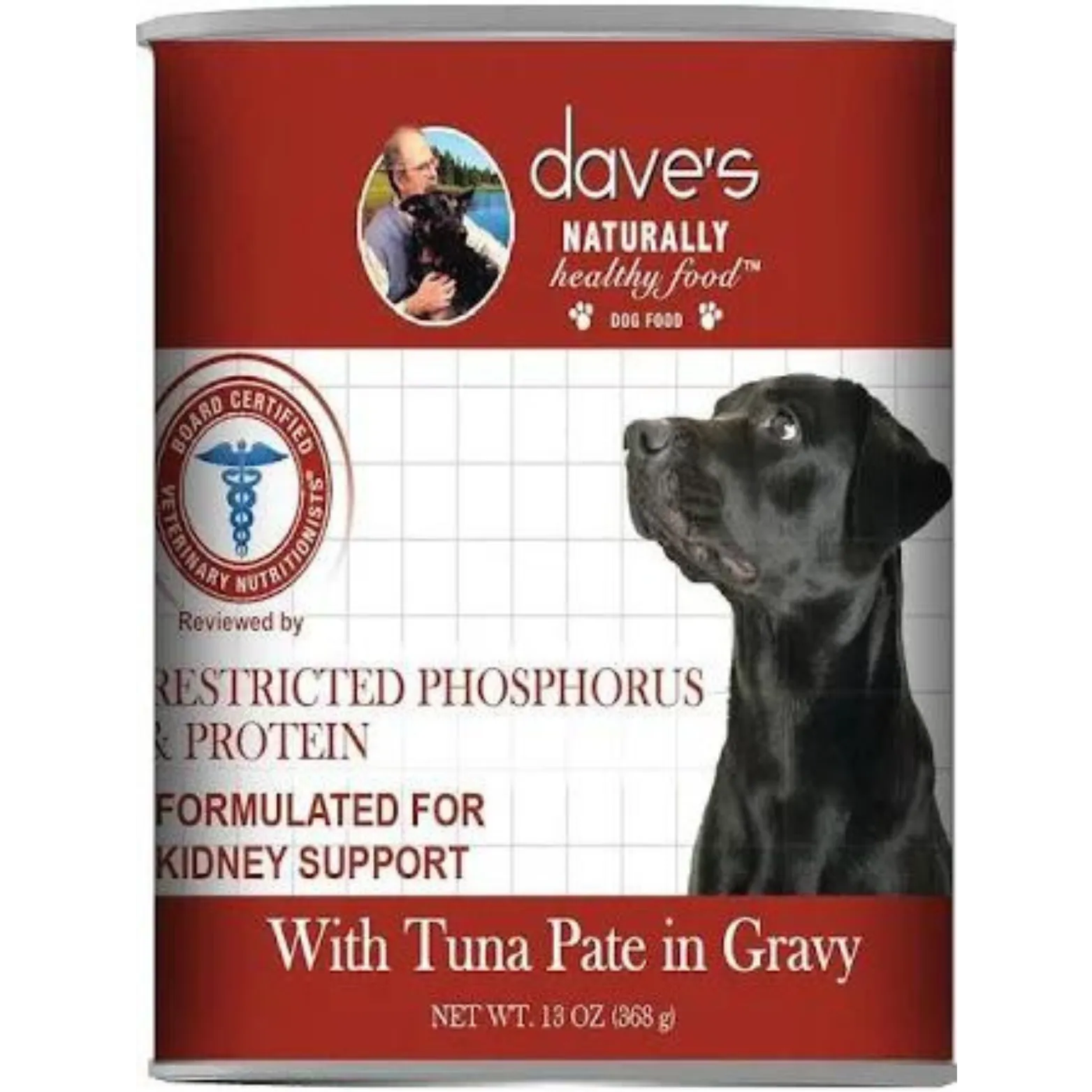 Dave's Pet Food Restricted Phosphorus & Kidney Support Tuna Dinner Canned Dog Food, 13.2-oz