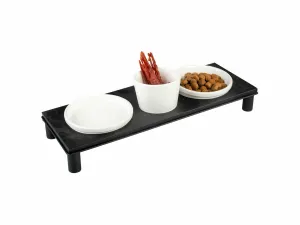 Dinner set Stone UP buffet square 200ml - 41,8x21,8cm white/black