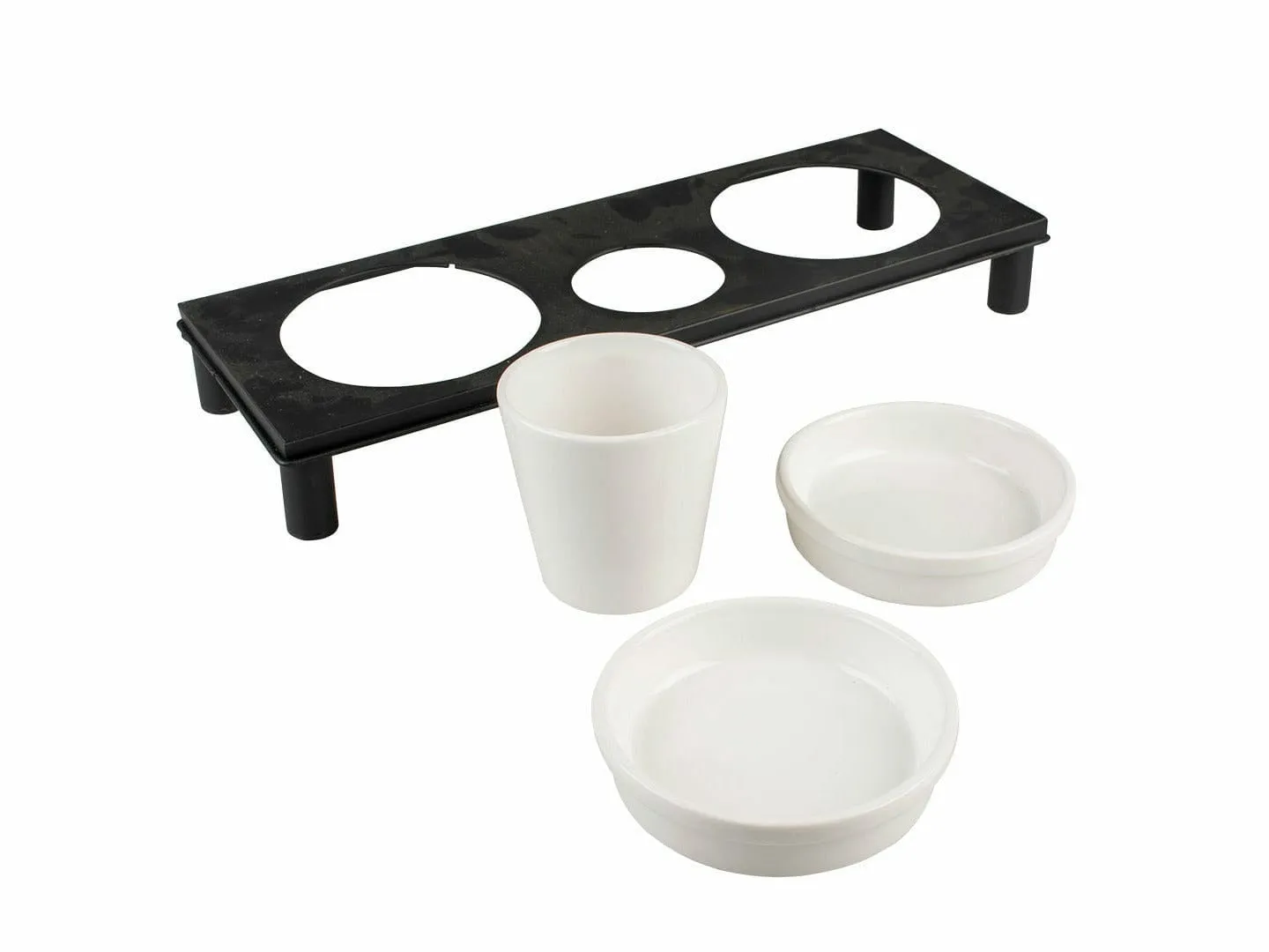 Dinner set Stone UP buffet square 200ml - 41,8x21,8cm white/black