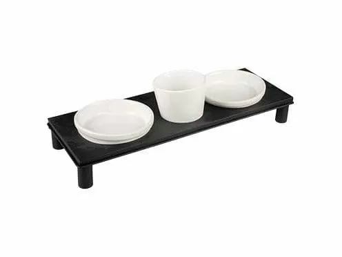 Dinner set Stone UP buffet square 200ml - 41,8x21,8cm white/black