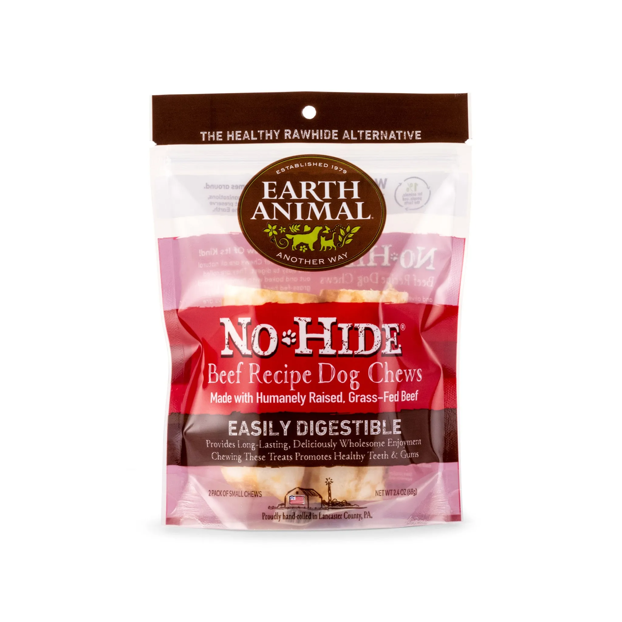 Earth Animal No-Hide Rolls Small Dog Chews 2 Pack