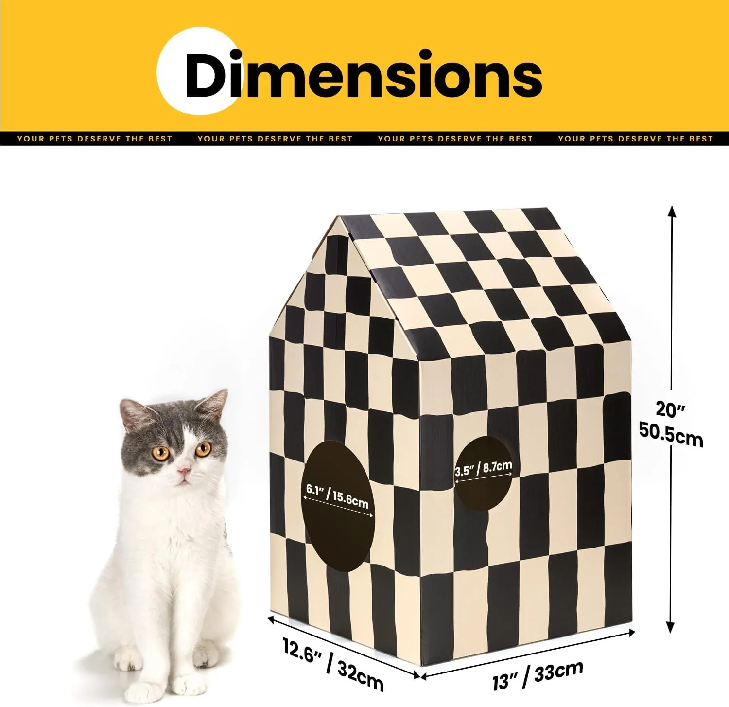 Easy-To-Assemble Cat Scratcher Cardboard House