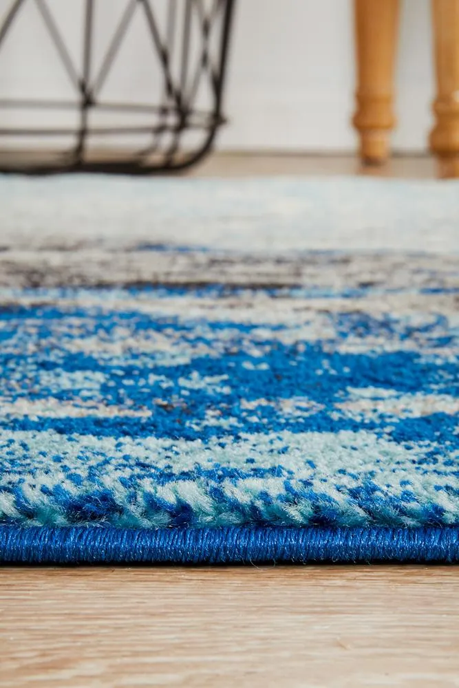 Evoke Transpose Blue Transitional Runner Rug