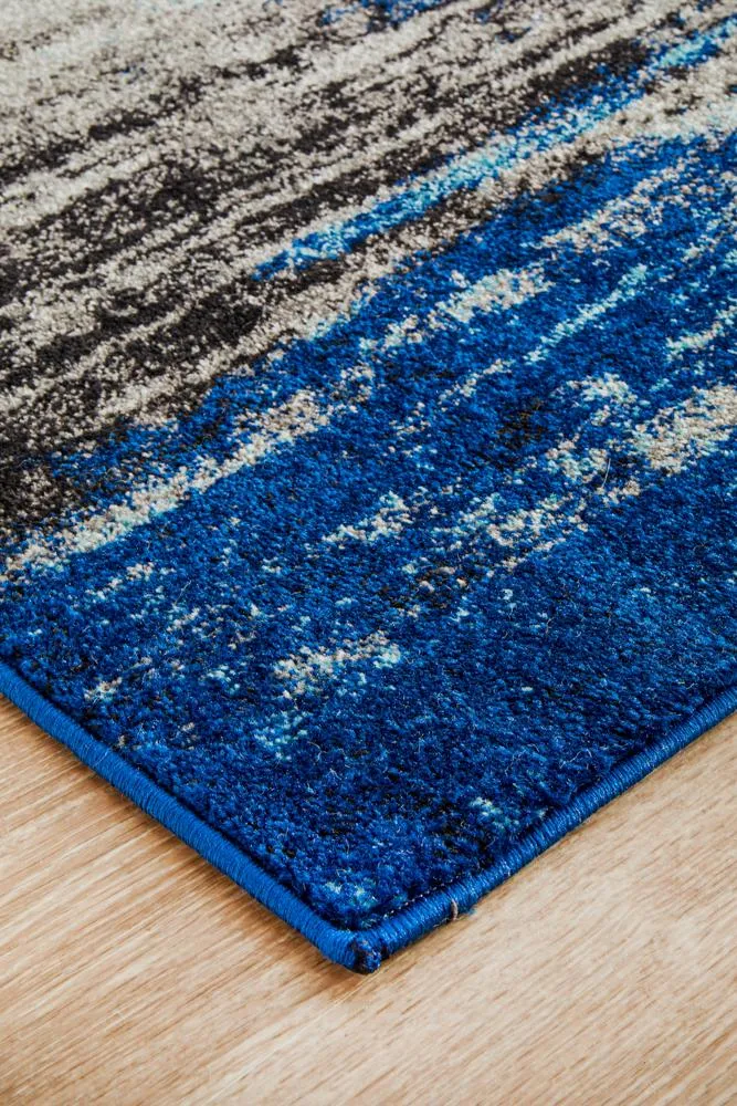 Evoke Transpose Blue Transitional Runner Rug