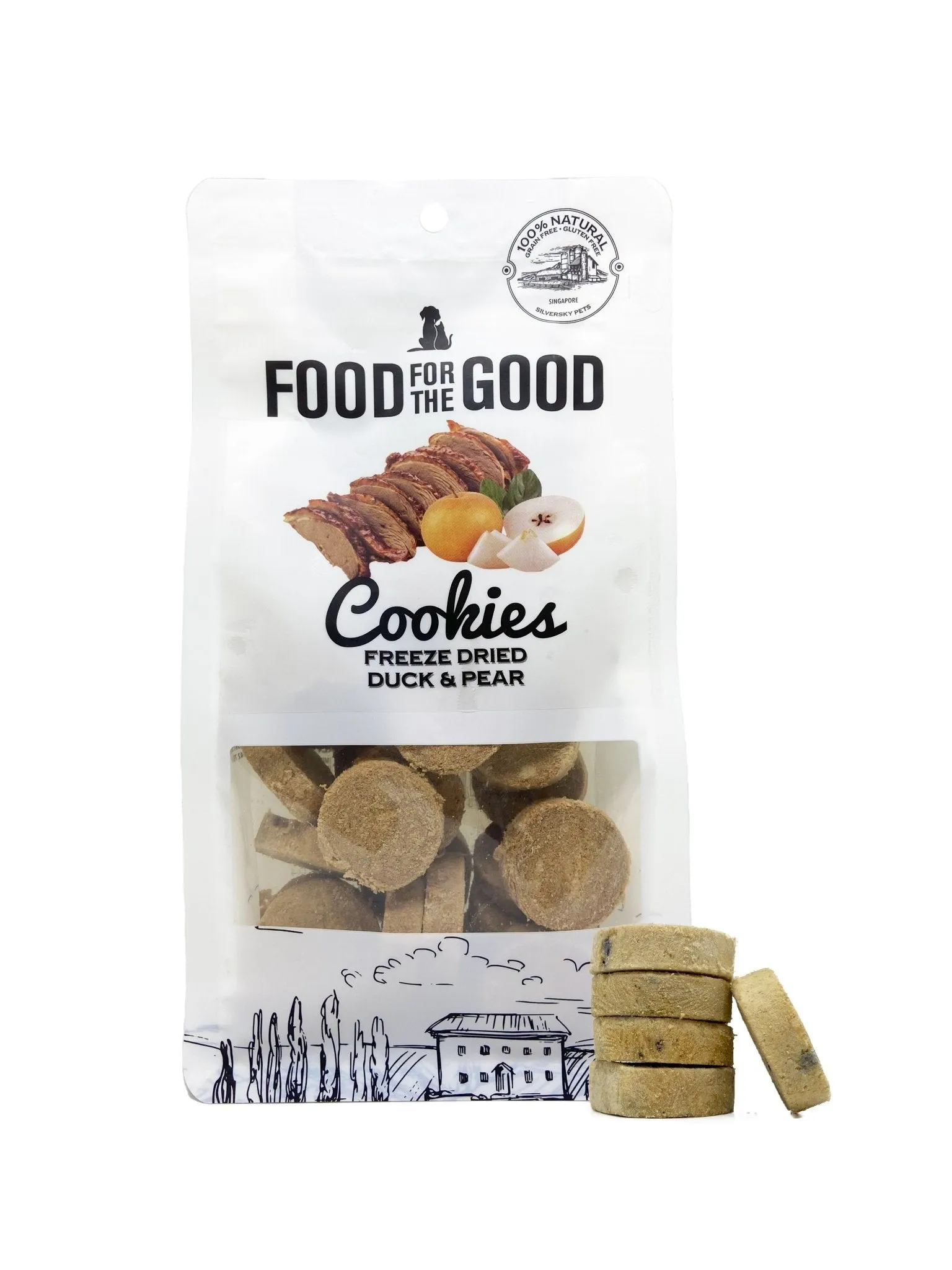 Food For The Good Freeze Dried Cat & Dog Treats (Duck & Pear Cookies)