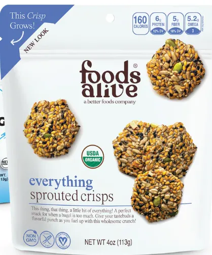 Foods Alive Organic Everything Sprouted Crisps 4oz.