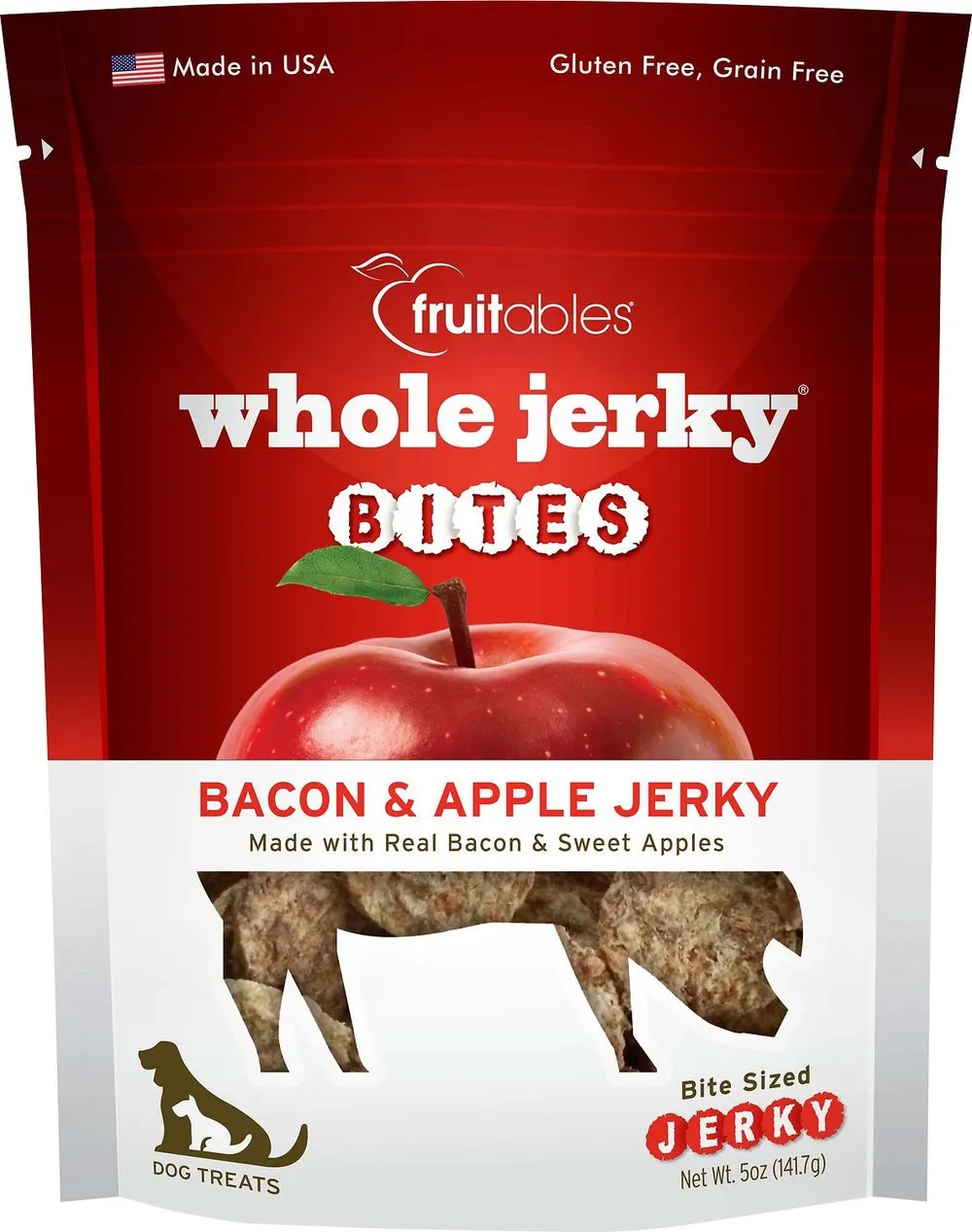 Fruitables Whole Jerky Bites Bacon & Apple Dog Treats