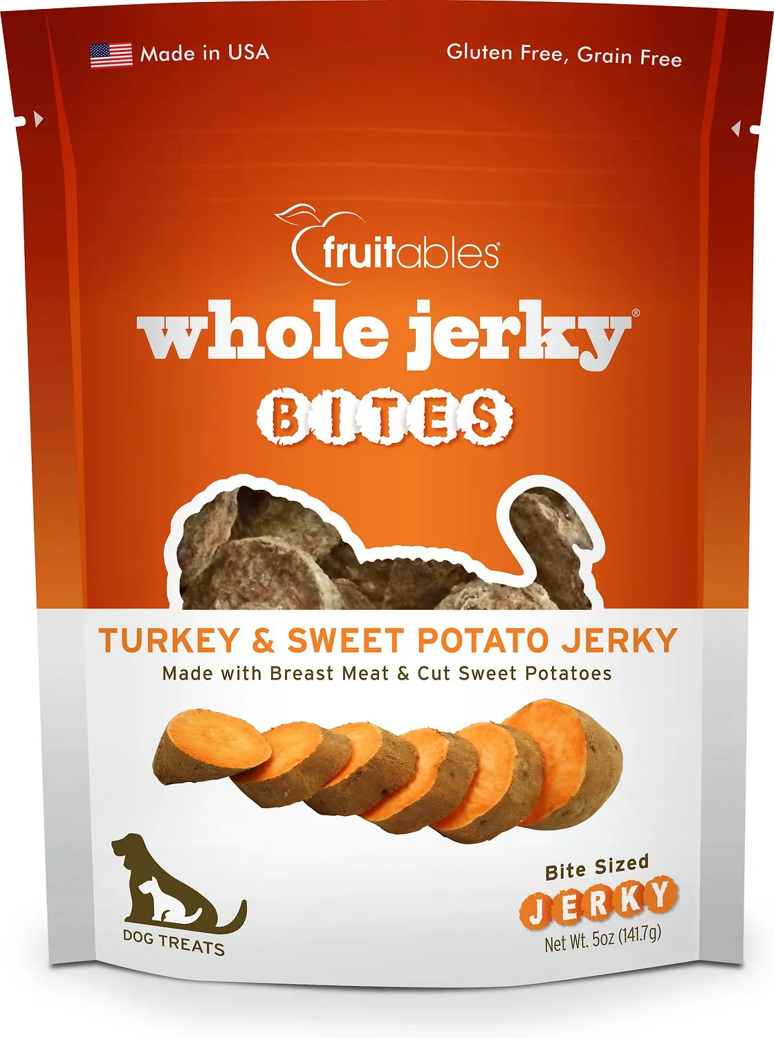 Fruitables Whole Jerky Bites Turkey & Sweet Potato Jerky Dog Treats 5oz