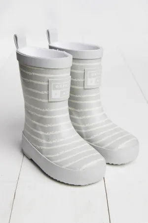 GRASS & AIR - Breton Stripe Wellies - Grey