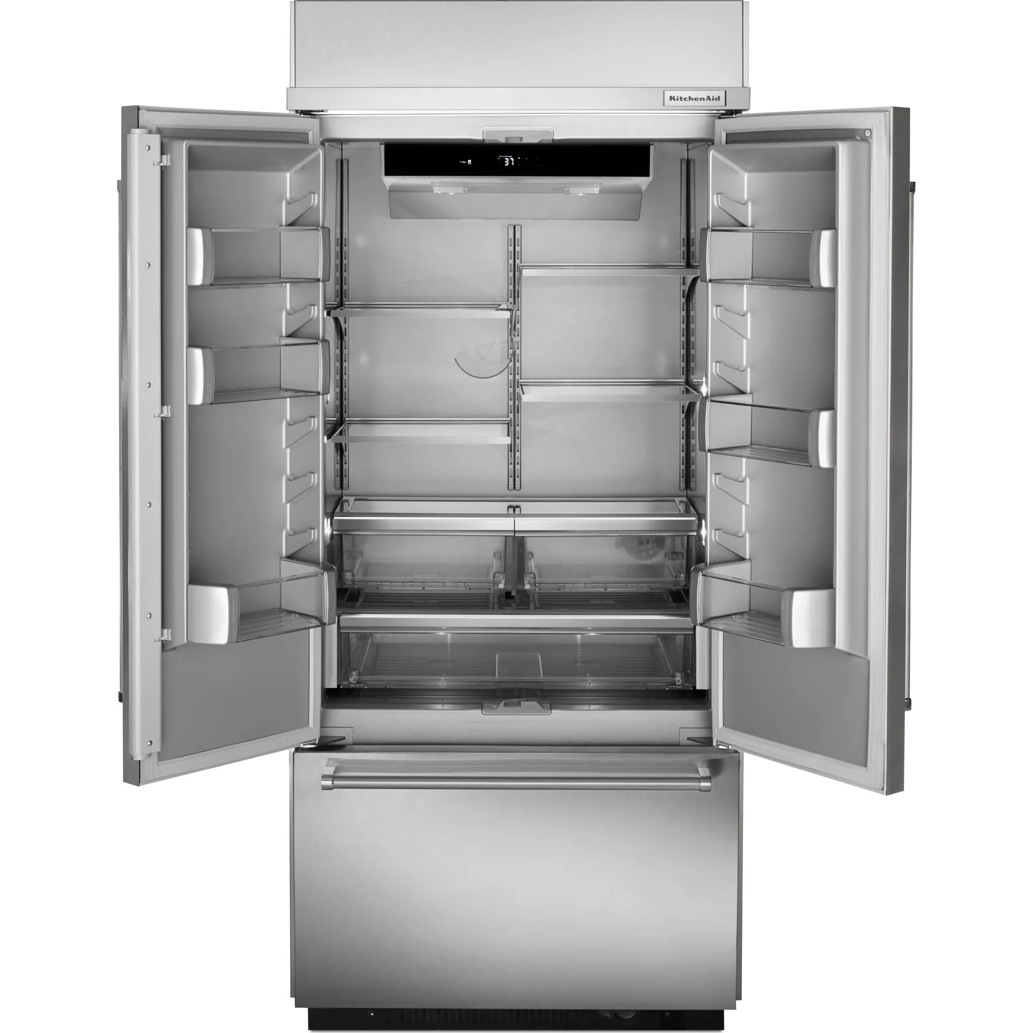 KitchenAid  20.8 cu. ft. 36" Width Built In Stainless Steel French Door Refrigerator with Platinum Interior Design (KBFN506ESS)