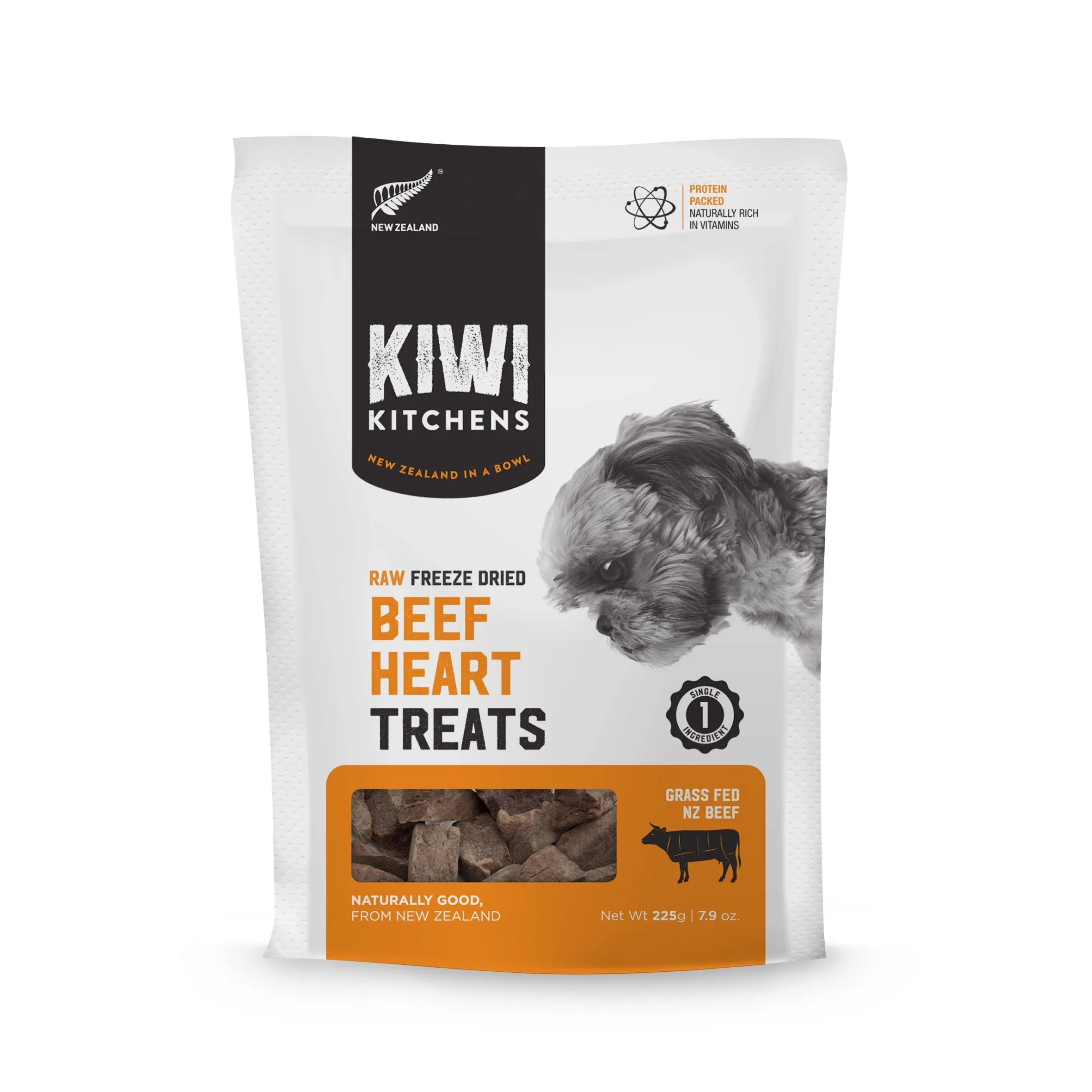 Kiwi Kitchens Beef Heart Freeze Dried Dog Treats 225g^^^