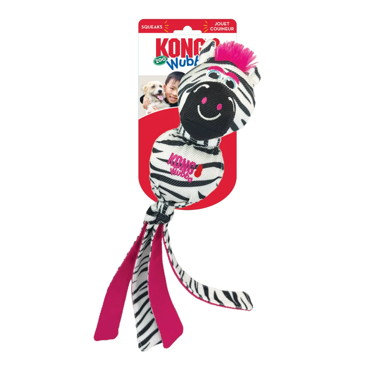 Kong Wubba Zoo Zebra Dog Toy