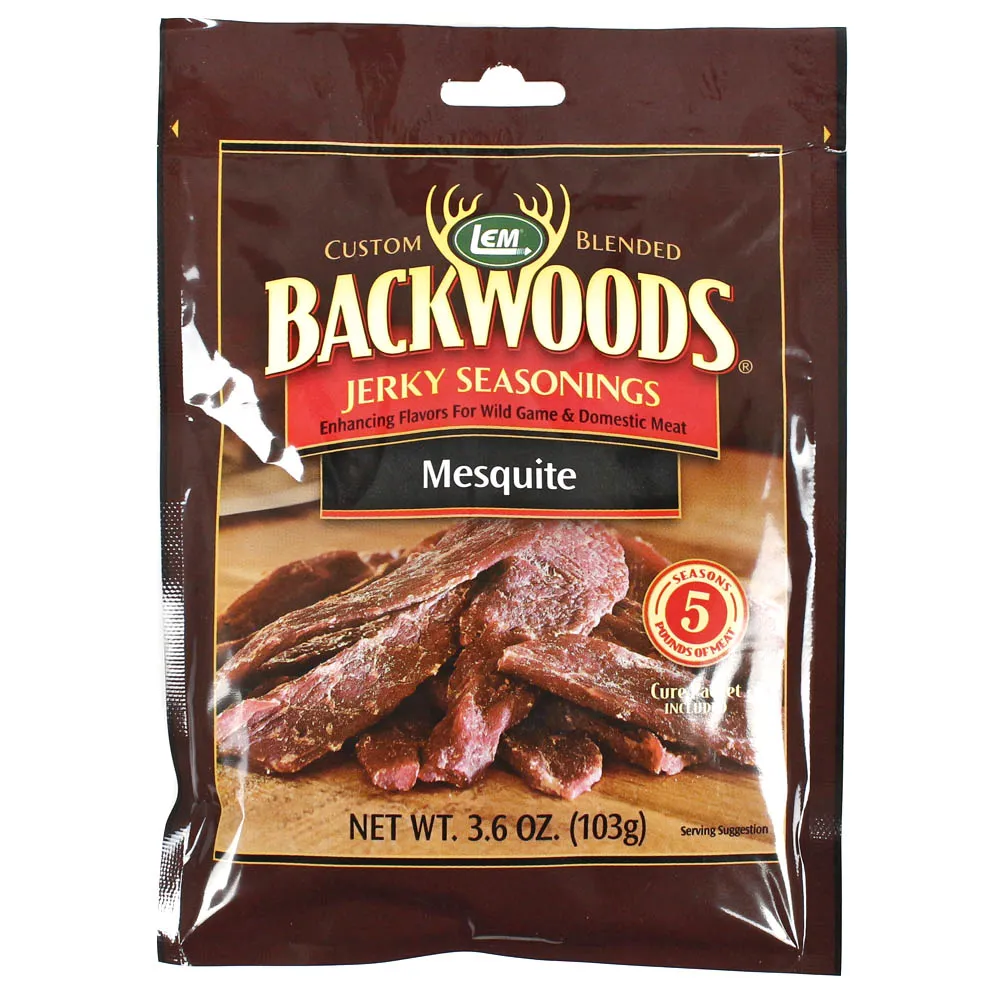 LEM 3.6 oz Backwoods Mesquite Jerky Seasonings For 5 lbs of Meat 9153 1 Bag