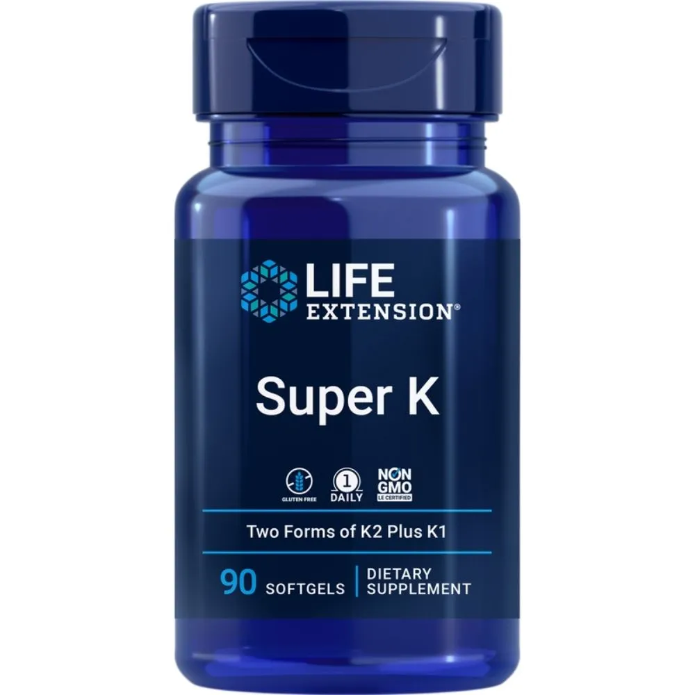 Life Extension Super K w/ Two Forms of K2 K1 90 Softgels