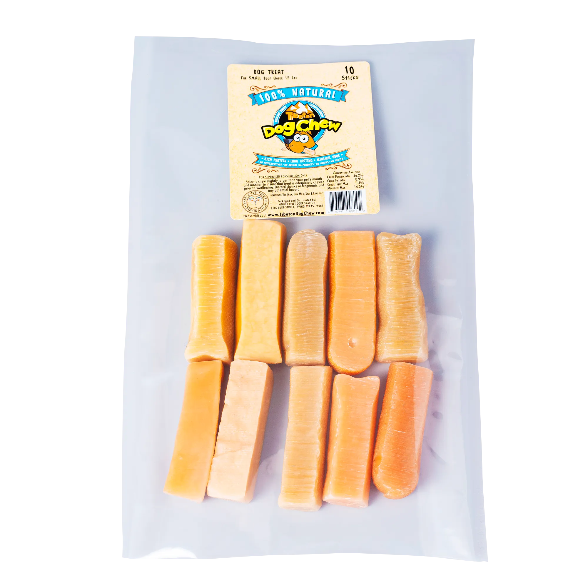 Long Lasting Yak Cheese Chew for Small Dogs - 10 sticks