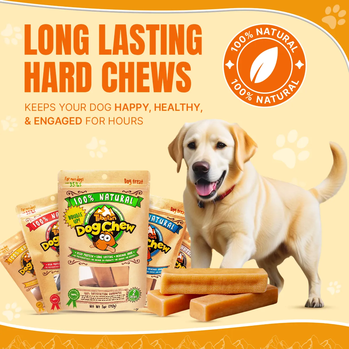 Long Lasting Yak Cheese Chew for Small Dogs - 10 sticks