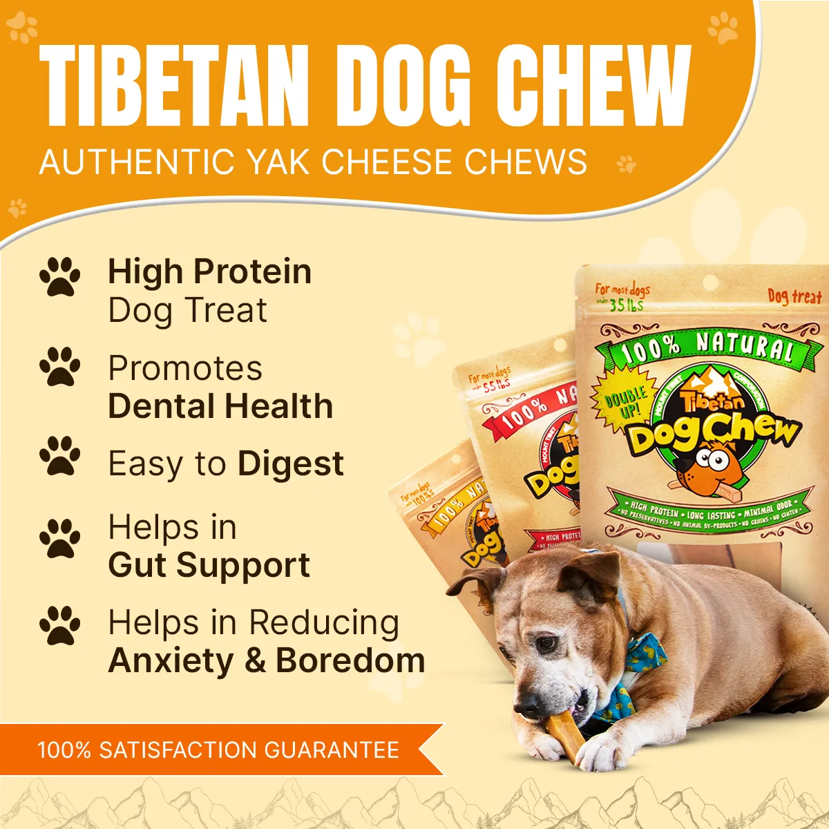 Long Lasting Yak Cheese Chew for Small Dogs - 10 sticks