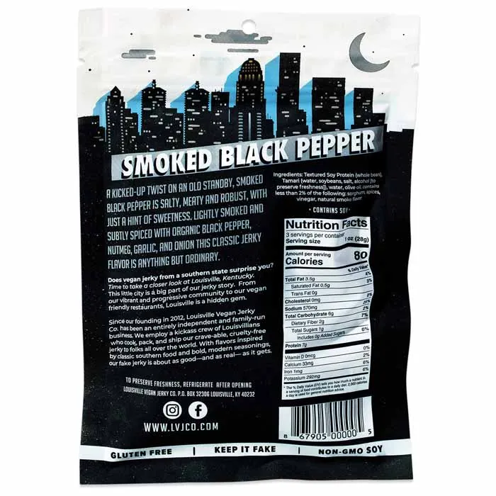 Louisville Vegan Jerky - Smoked Black Pepper, 3oz