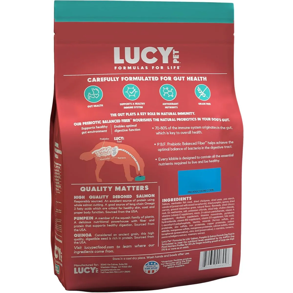 Lucy Pet Salmon Pumpkin & Quinoa Dry Dog Food 4.5lb