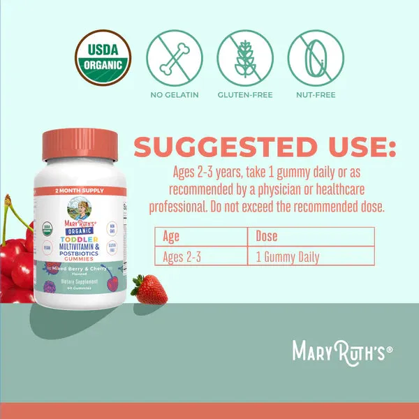 MaryRuth's Kids Multivitamin & Postbiotics Gummies 2y 