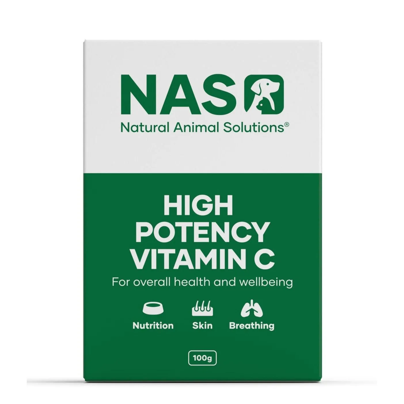 Natural Animal Solutions High Potency Vitamin C Supplement for Dogs and Cats 100g