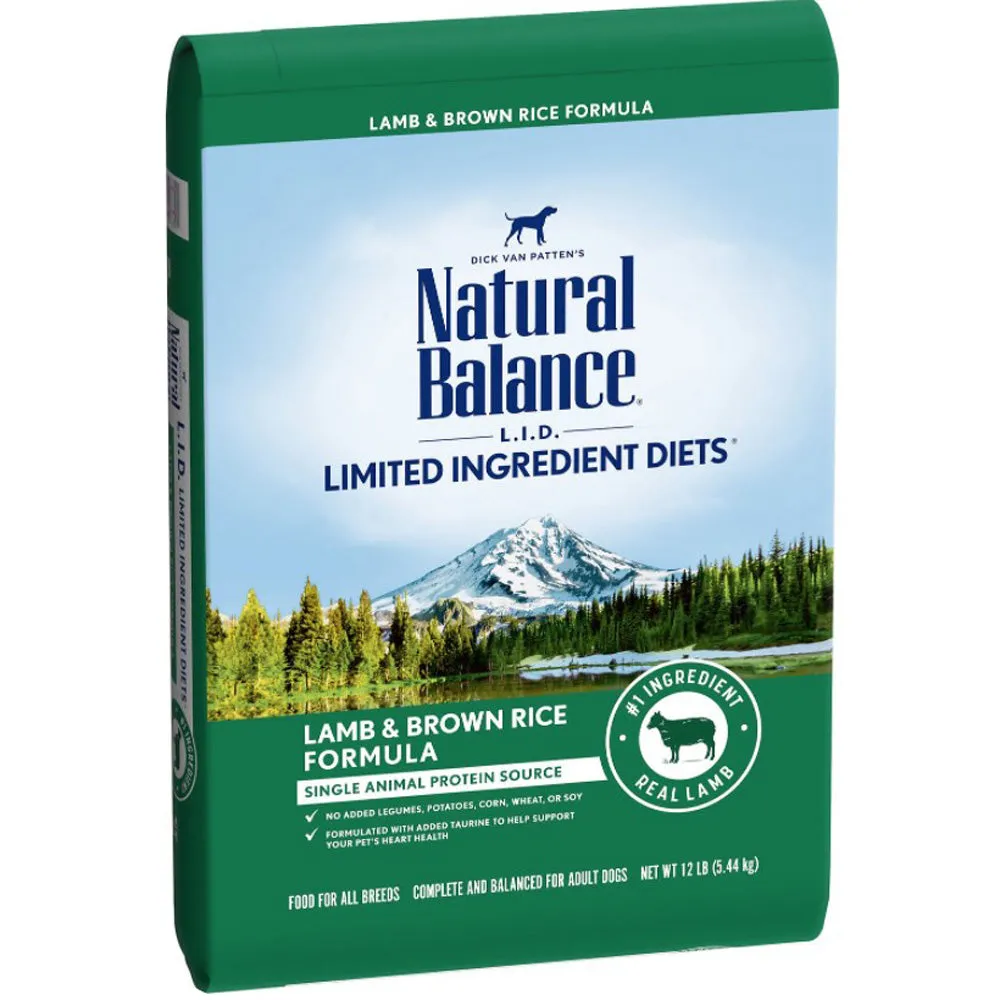 Natural Balance Limited Ingredient Lamb Meal & Brown Rice Dry Dog Formula 12lb