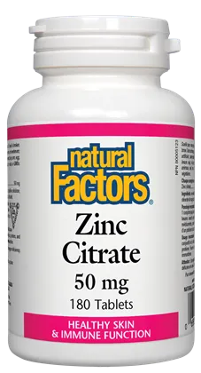 Natural Factors Zinc Citrate (50mg) (180 Tablets)