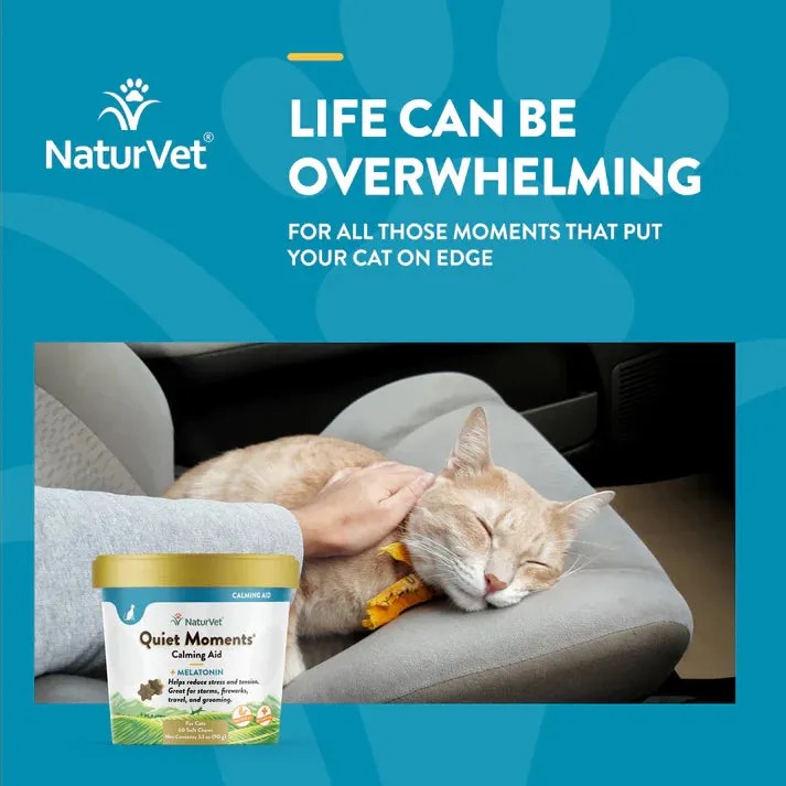 NaturVet Quiet Moments Calming Aid   Melatonin for Cats 60 soft chews