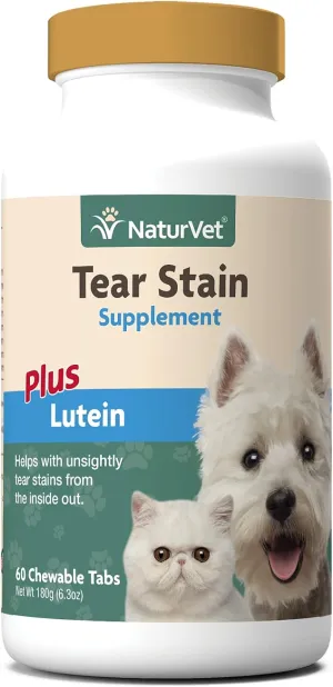 NaturVet Tear Stain Supplement with Lutein - 60 chewable tablets