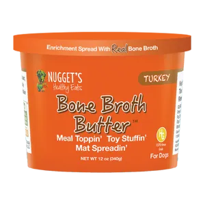 Nugget's Healthy Eats Frozen Bone Broth Butter Turkey For Dogs 12oz