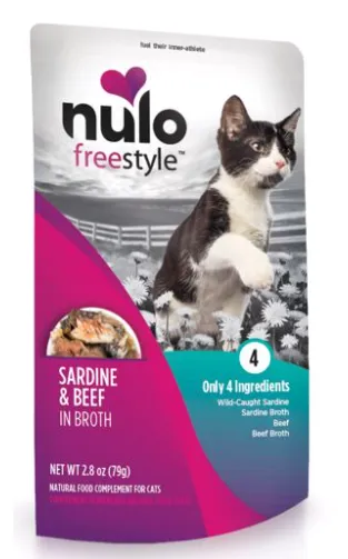 Nulo 2.8 OZ. FREESTYLE CAT POUCH - SARDINE/BEEF IN BROTH