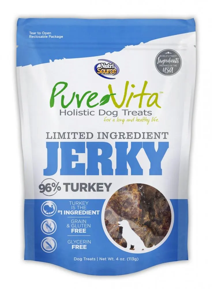 NutriSource® PureVita™ Limited Ingredient 96% Turkey Jerky Holistic Dog Treats