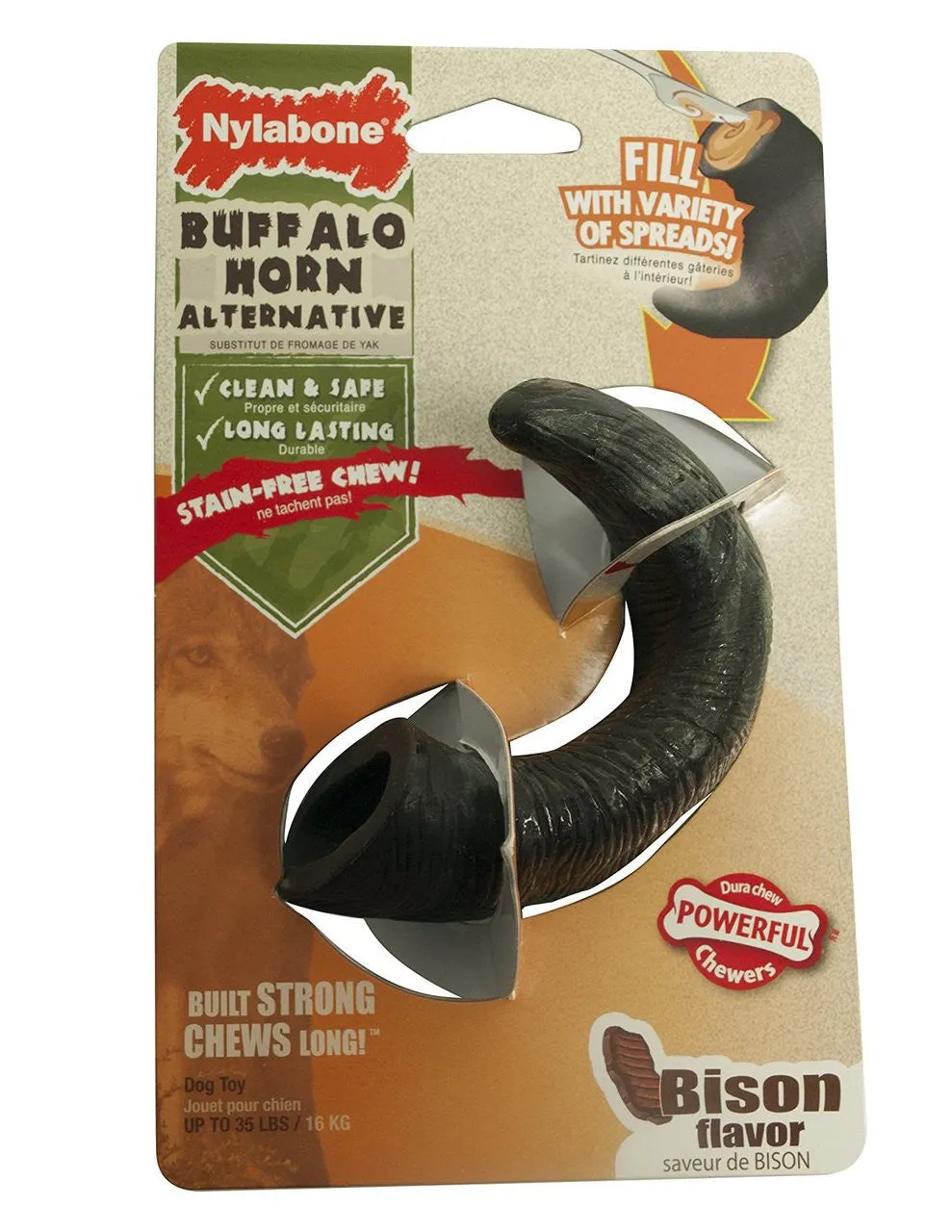 Nylabone Dura Chew Alternative Buffalo Horn Dog Toy Chew