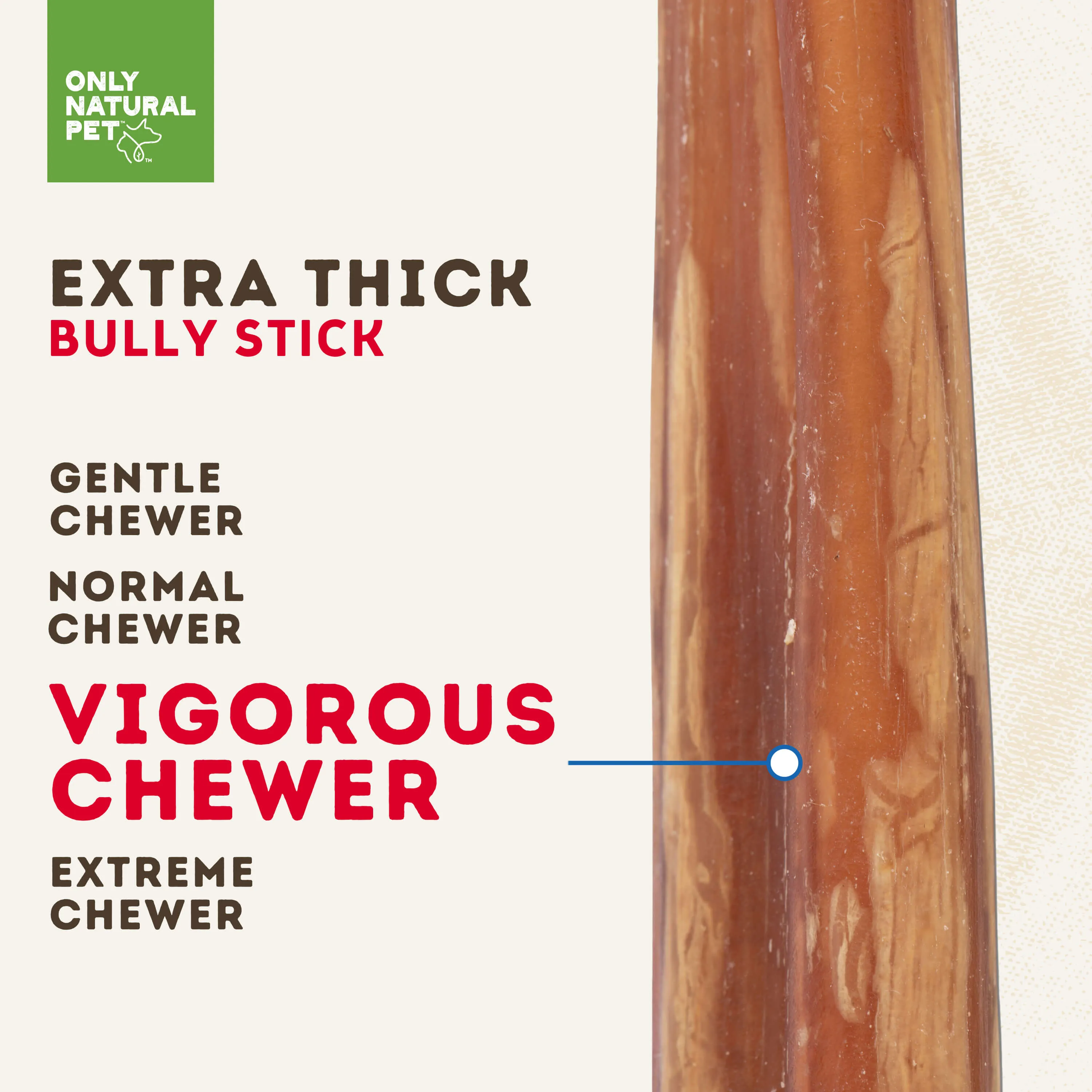 Only Natural Pet Free Range Extra Thick Bully Sticks for Dogs