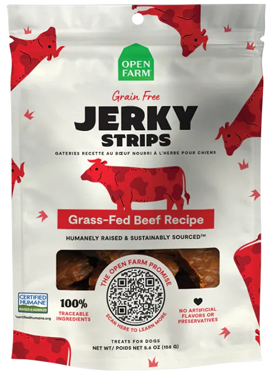 Open Farm - Grain-Free Grass-Fed Beef Jerky Strips