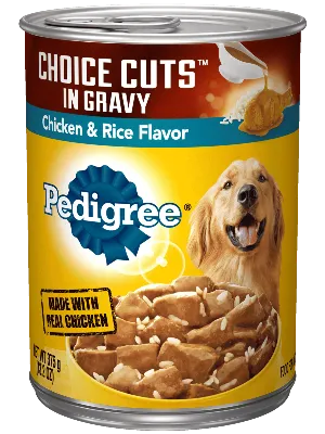 PEDIGREE® CHOICE CUTS™ IN GRAVY Adult Canned Soft Wet Dog Food, Chicken & Rice Flavor