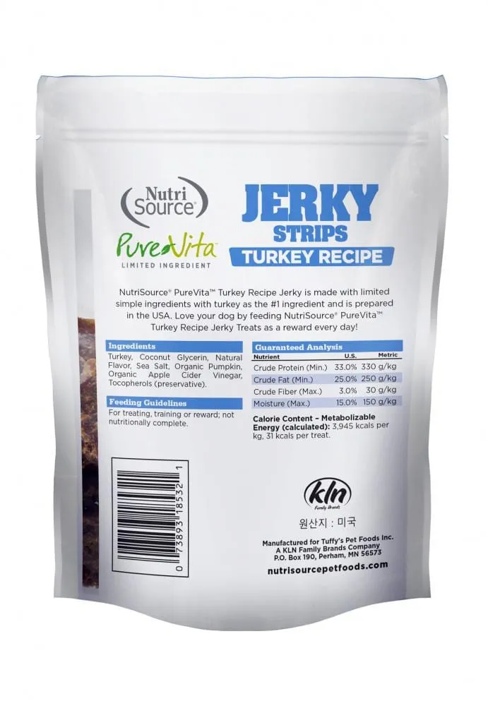 PureVita Limited Ingredient 96% Turkey Jerky Holistic Dog Treats